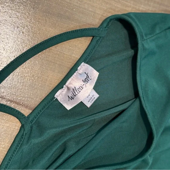 Willow & Root Forest Green Wrap Blouse - Picture 3 of 6